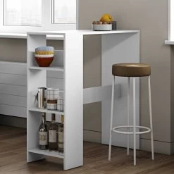 Bartafel Carnilla 94x40 Met Opbergruimte - Wit