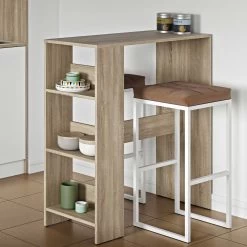 Bartafel Carnilla 94x40 Met Opbergruimte - Eik