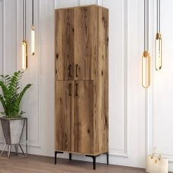 Woody Modieus Schoenenkastje: 100% Gemelamineerd Notelaar