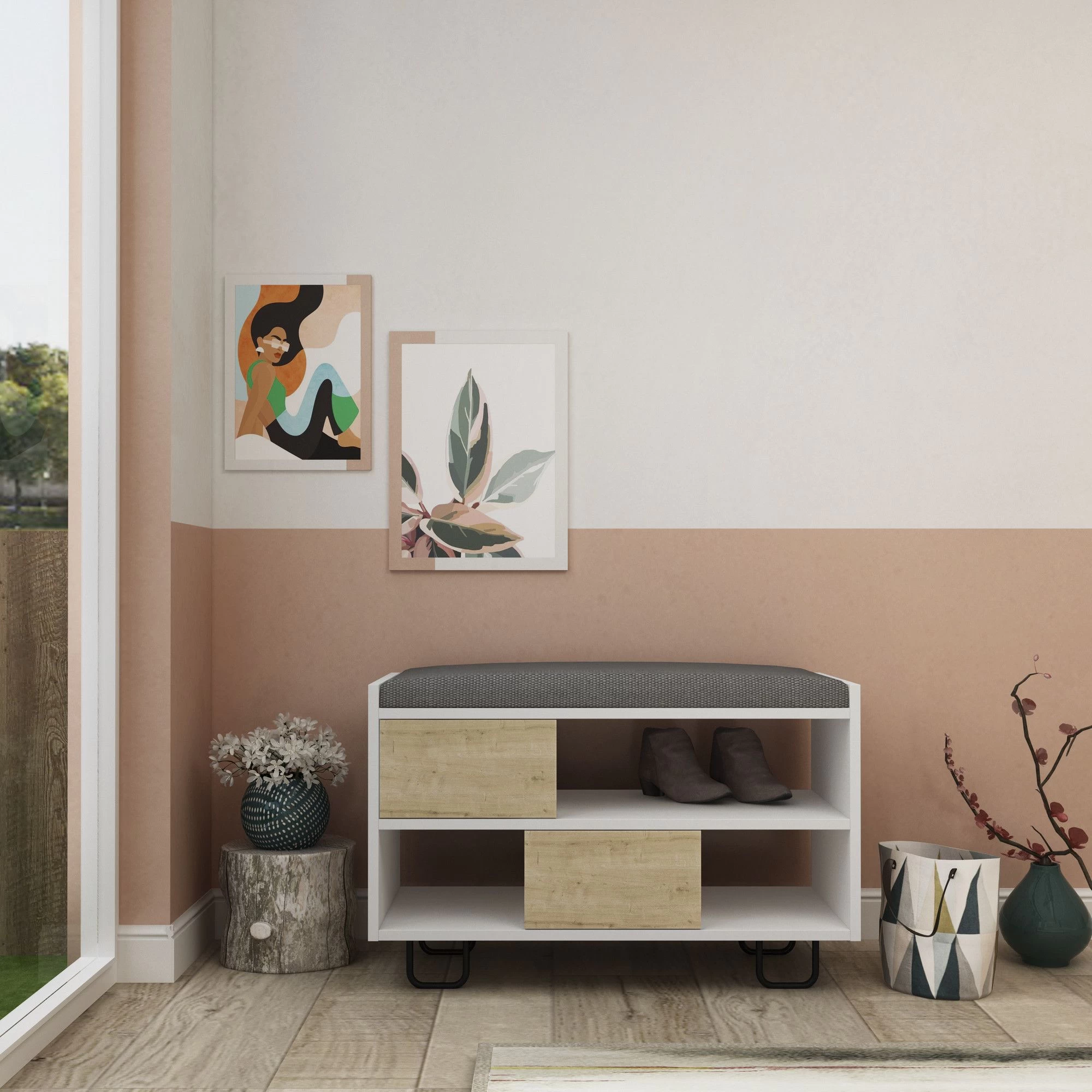 Woody Modieus Schoenenkastje | Wit Eiken | 18mm Dik - Afbeelding 3