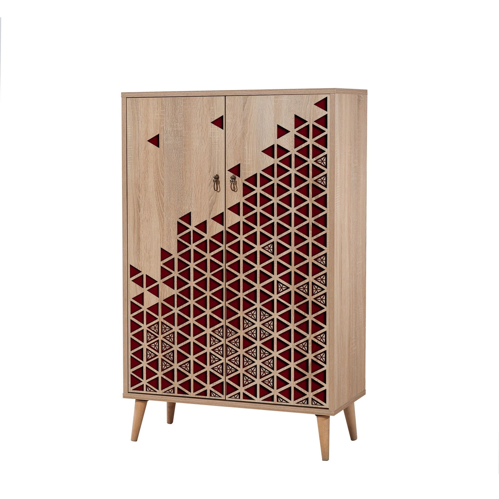 Multifunctionele Kast Vella | 100% Melamine | 18 Mm Dik | Poten Van Haagbeuk | Metalen En Touwgrepen | Sonoma Eik - Afbeelding 6