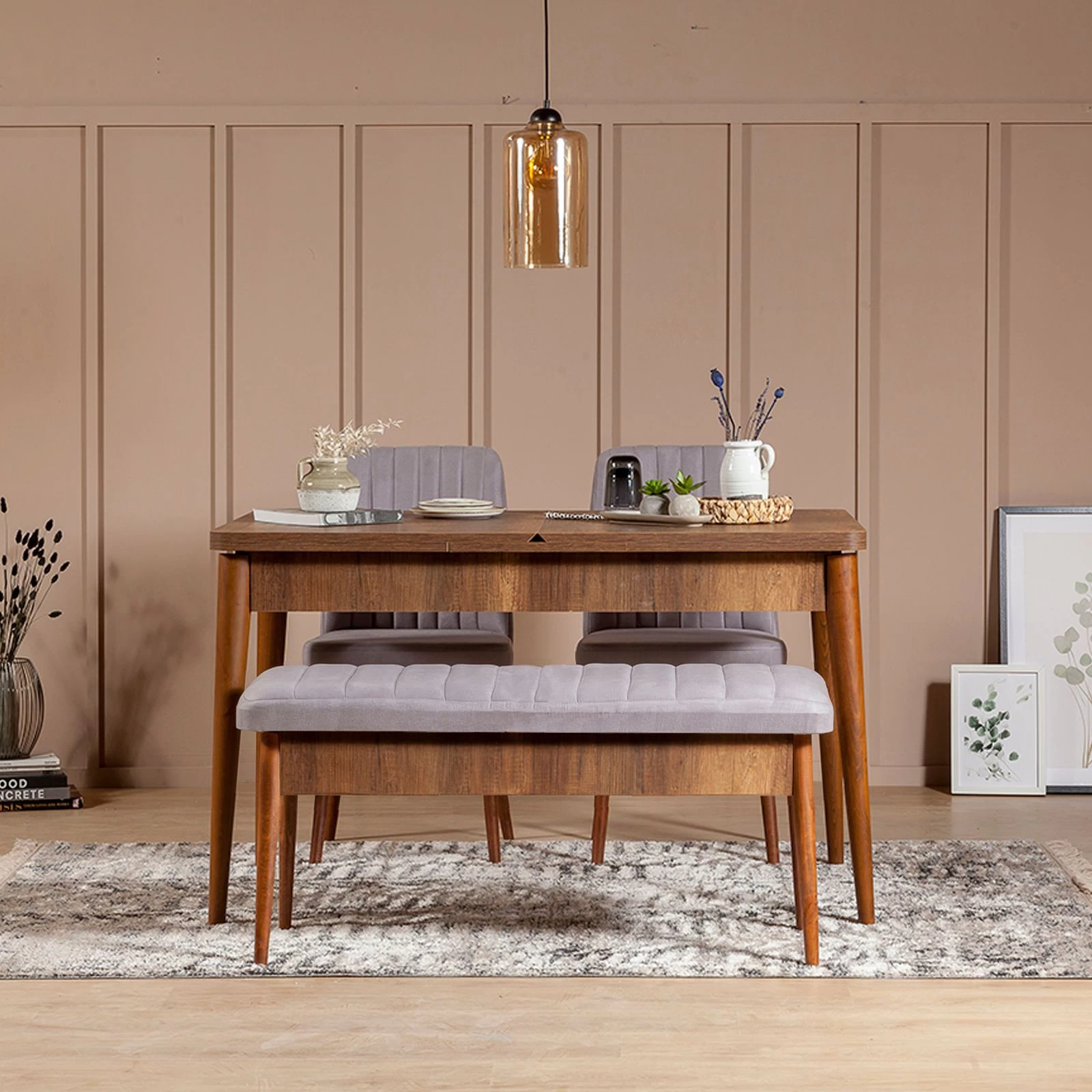 Bank Vella | 100% Melaminegecoat | Fluweel | Walnoot Soho-design - Afbeelding 5