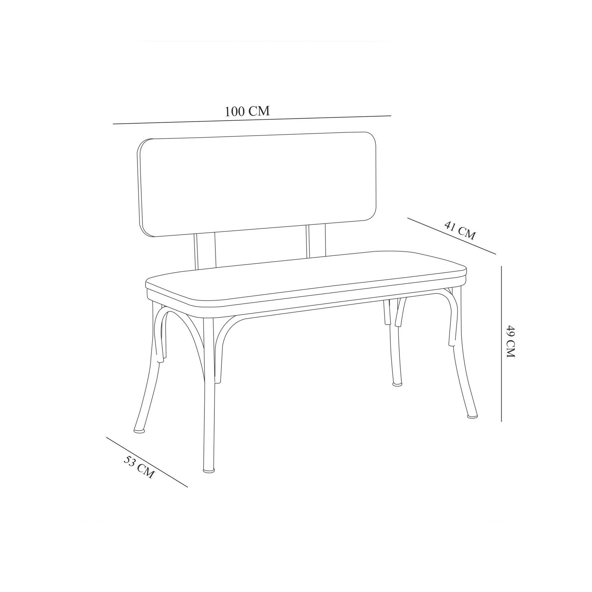 Bank Vella | 100 X 53 X 85 Cm | Kunstleer | Wit - Afbeelding 2