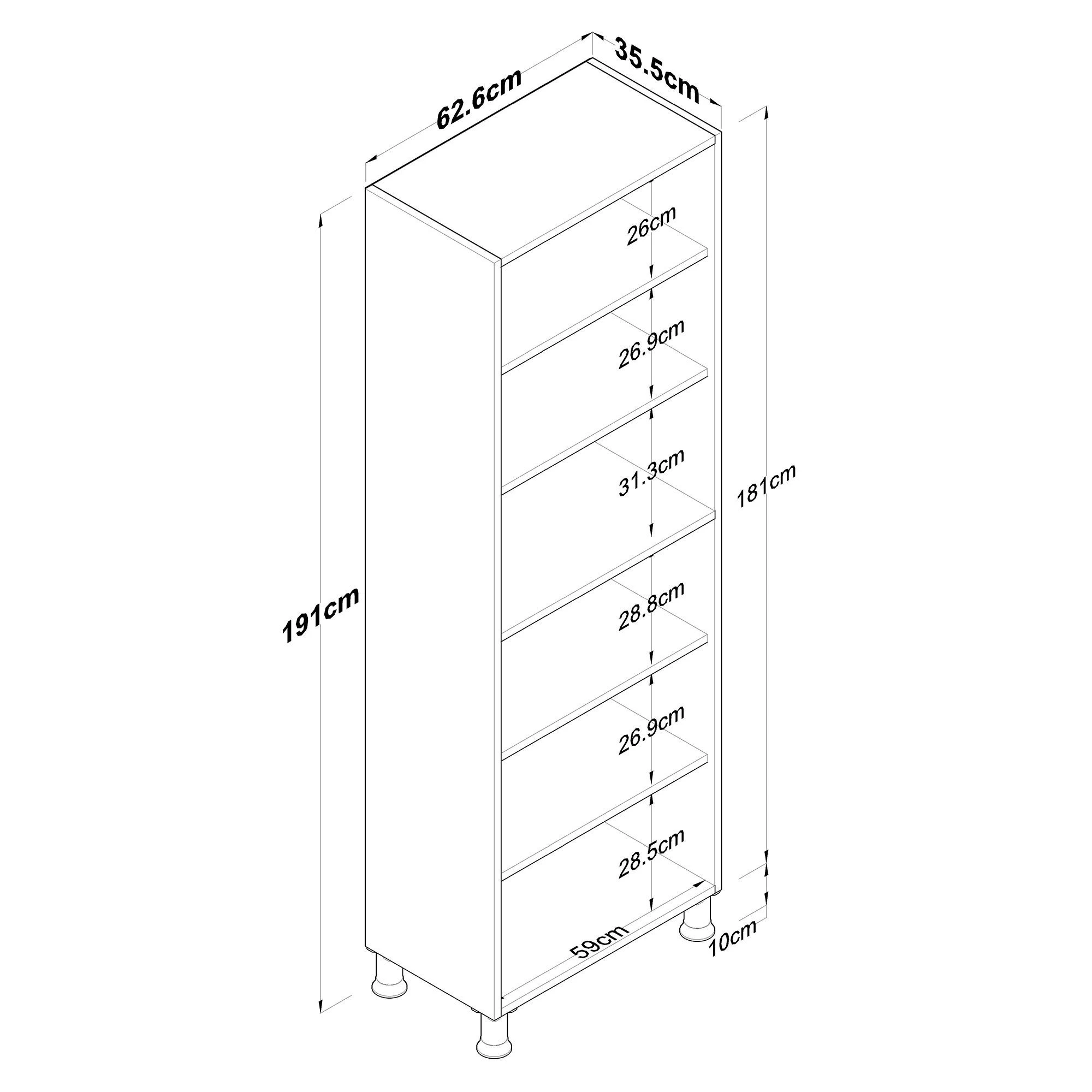 Locelso Multifunctionele Kast | 18 Mm Dik | Wit Eiken - Afbeelding 2