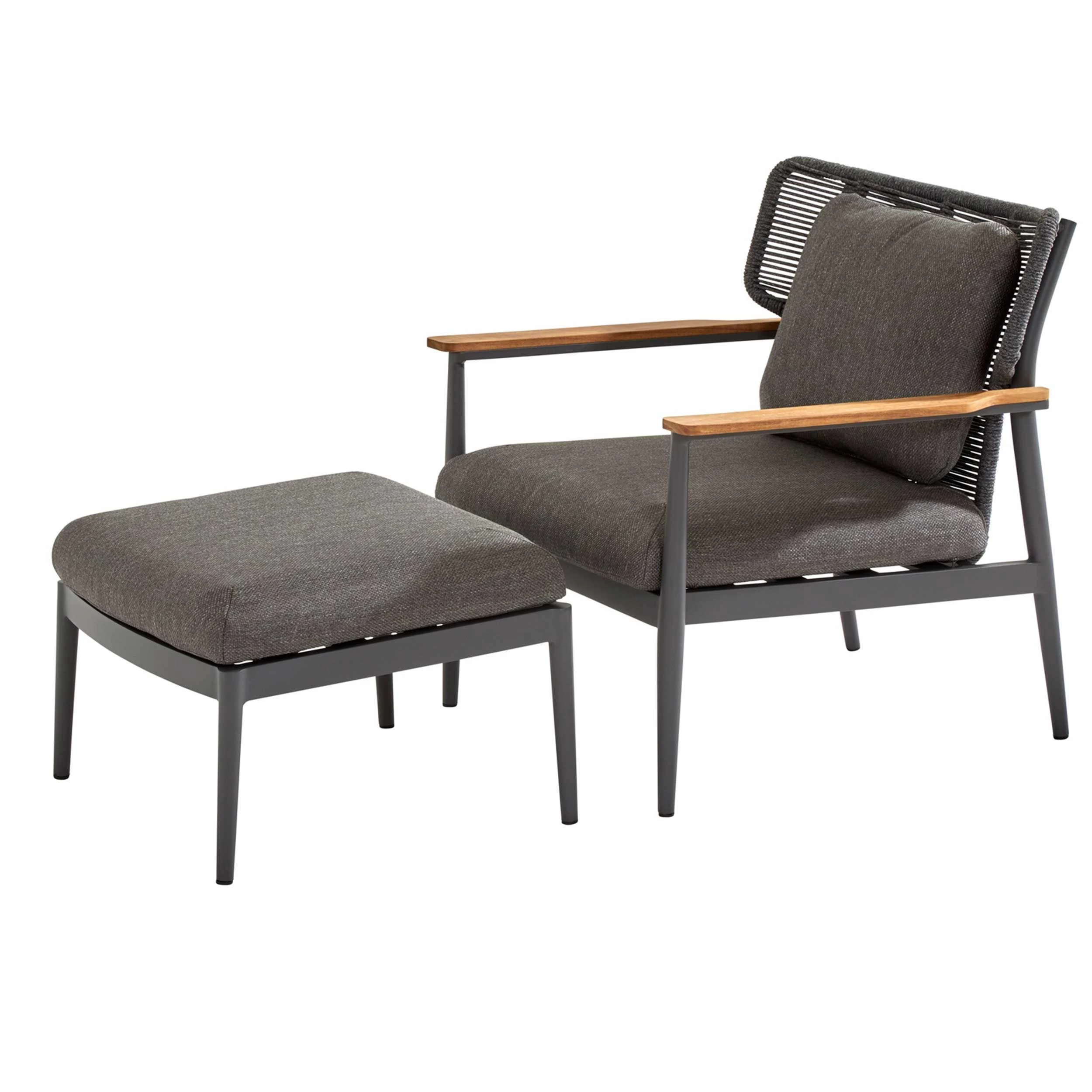 Voetenbankje Artemis Aluminium En Olefin - Antraciet - Afbeelding 3