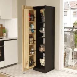 Multifunctionele Kast Locelso | 44,3 X 41,7 X 176,4 Cm | Black Walnut