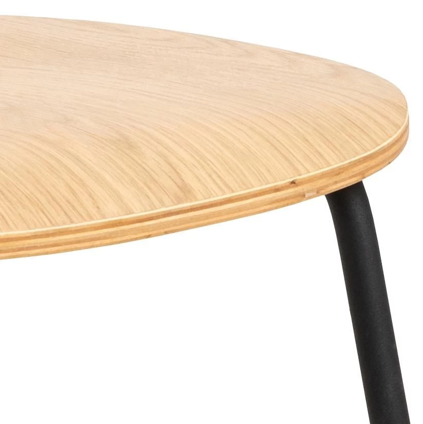 Keukenstoel Amir Fineer En Staal - Eik/zwart - Afbeelding 4