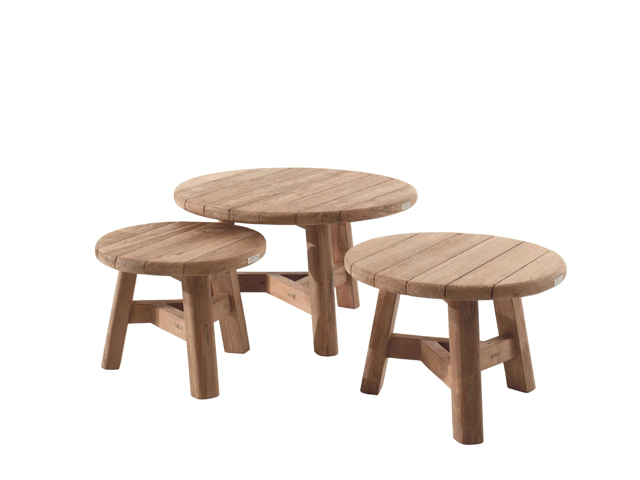 Bijzettafeltje Ferdau Ø80 Voor Buiten - Teak - Afbeelding 2