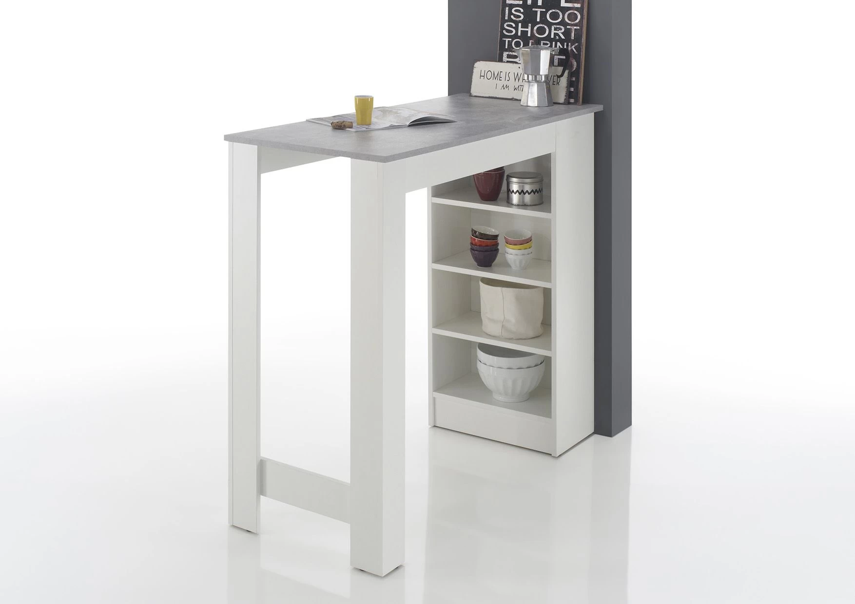 Bartafel De Marchi 115cm - Wit/beton - Afbeelding 2