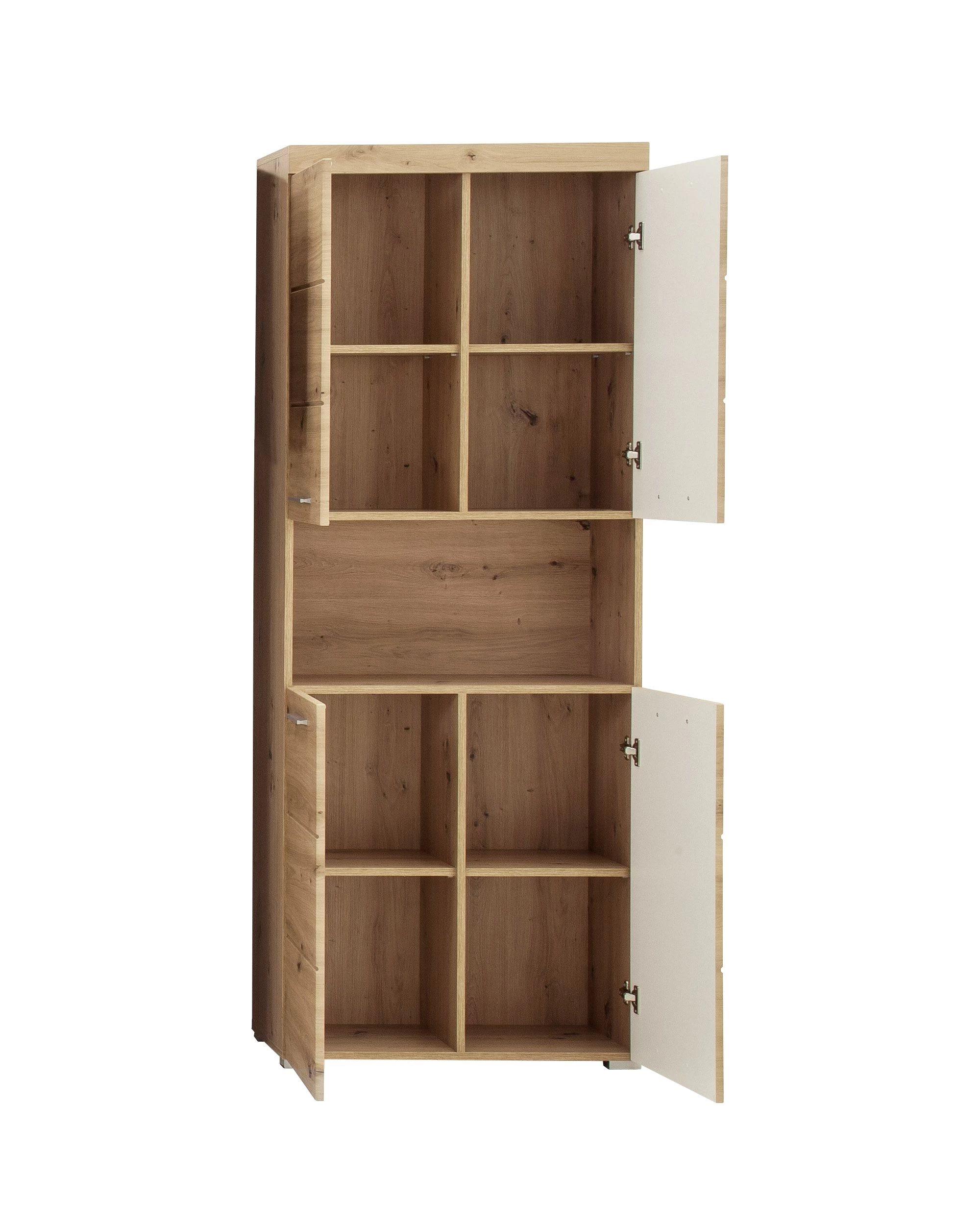 Hoge Kast Amanda/Mando | 73 X 31 X 190 Cm | Espen-eiken Kleur - Afbeelding 2