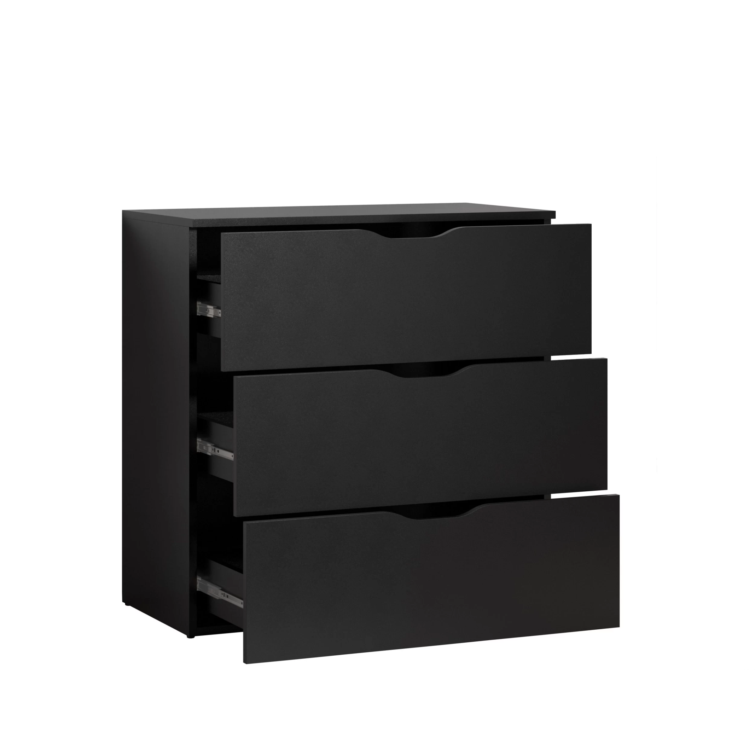 Ladekast Basix | 78 X 40 X 80 Cm | Zwart Melaminegecoat | Multifunctioneel - Afbeelding 3