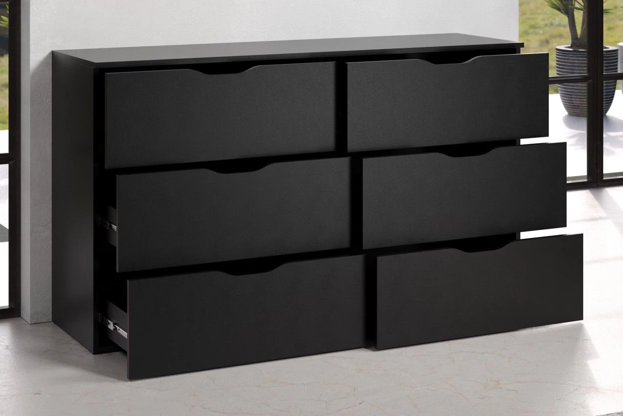 Ladekast Basix | 139 X 40 X 80 Cm | Zwart Melaminegecoat | Multifunctioneel - Afbeelding 2