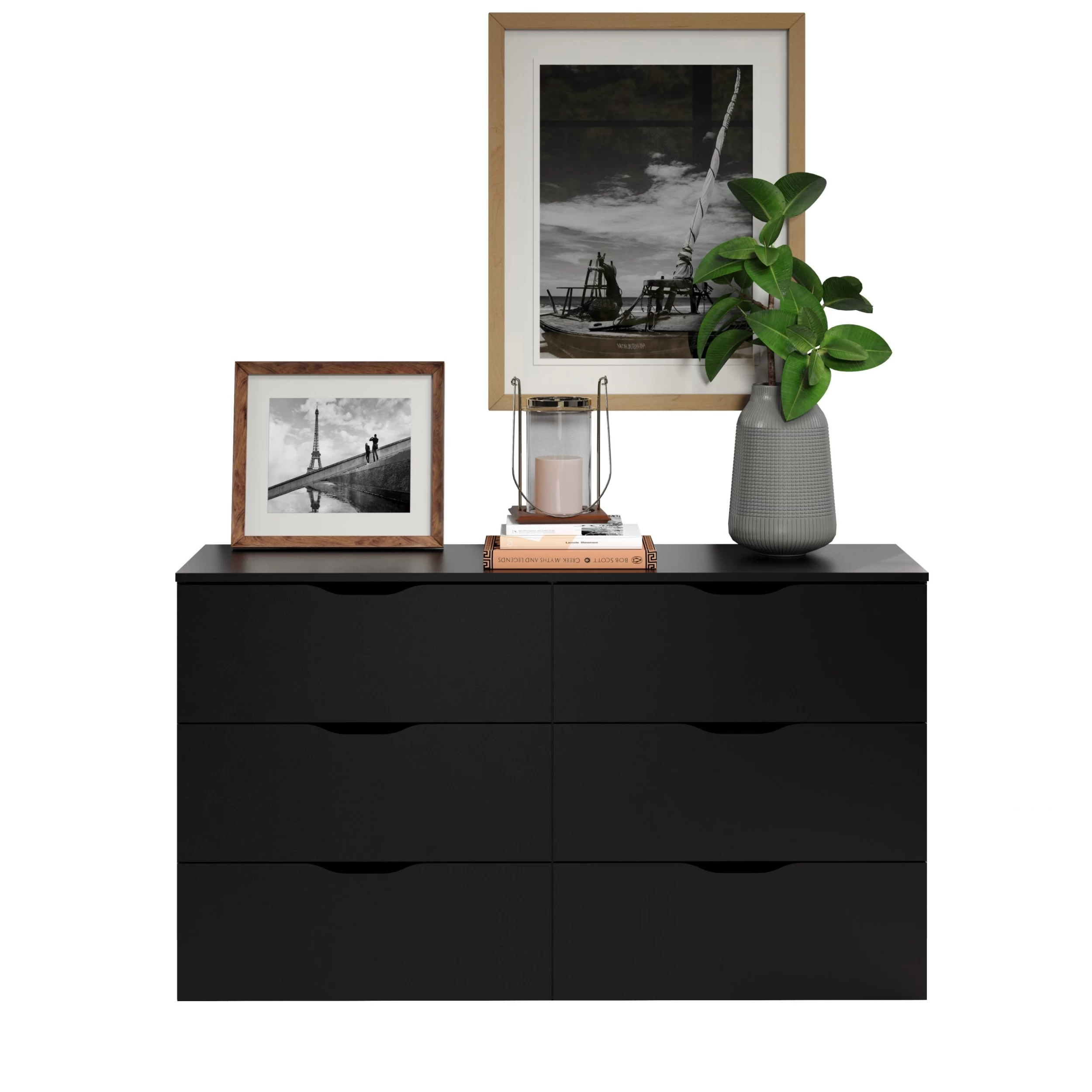 Ladekast Basix | 139 X 40 X 80 Cm | Zwart Melaminegecoat | Multifunctioneel - Afbeelding 9