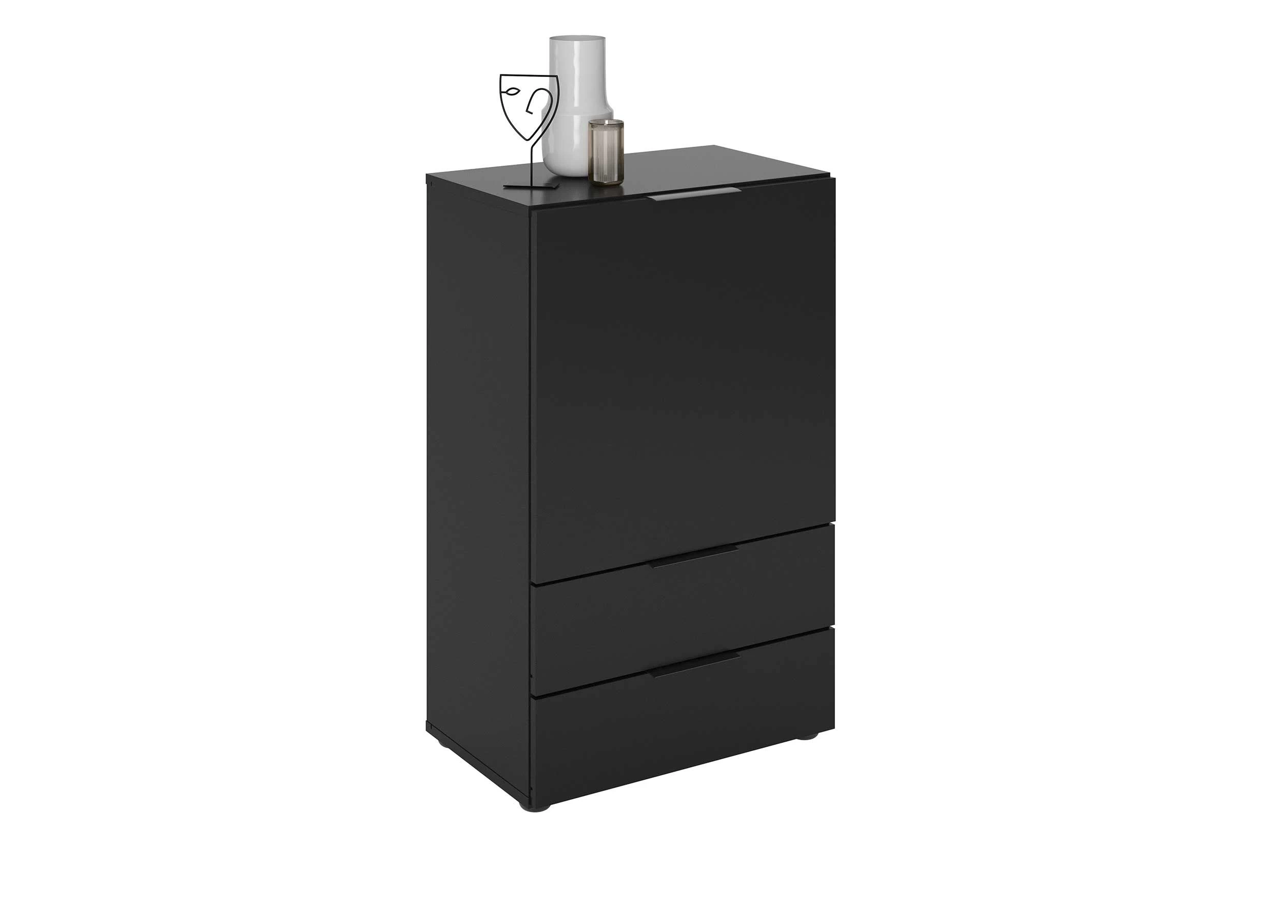 FMD Commode Damien 50cm Met Deur & 2 Lades - Zwart - Afbeelding 11