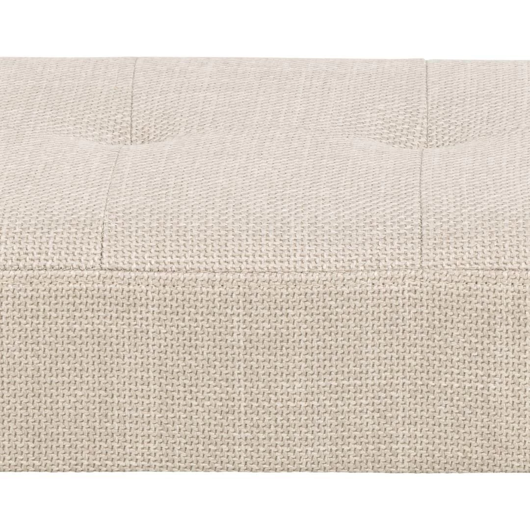 Halbankje Gloria Zwart Stalen Onderstel, Getuft 95x38x45 Cm - Beige - Afbeelding 2