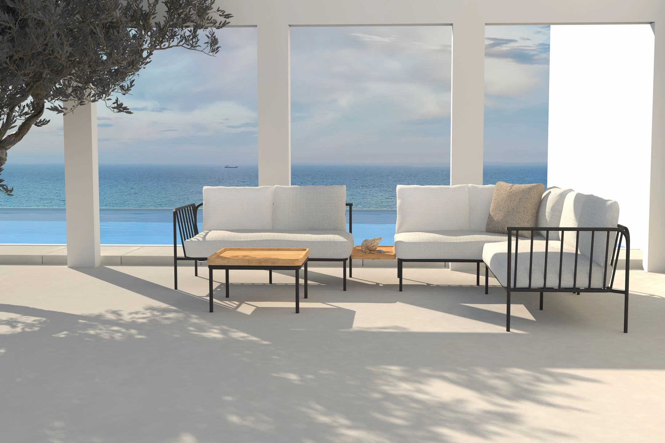 Salontafel Voor Buiten Figo 75x75cm - Teak/antraciet - Afbeelding 2