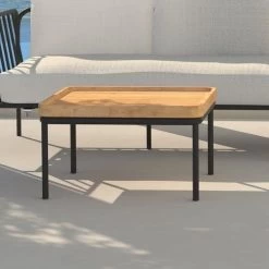 Salontafel Voor Buiten Figo 75x75cm - Teak/antraciet