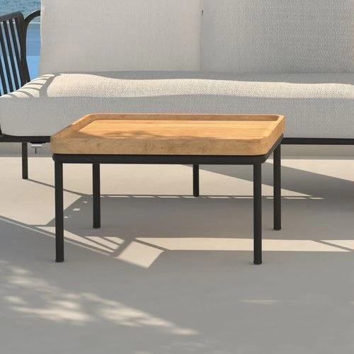 Salontafel Voor Buiten Figo 75x75cm - Teak/antraciet