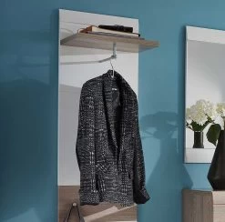 Kapstokpaneel Molde - Wit/eik