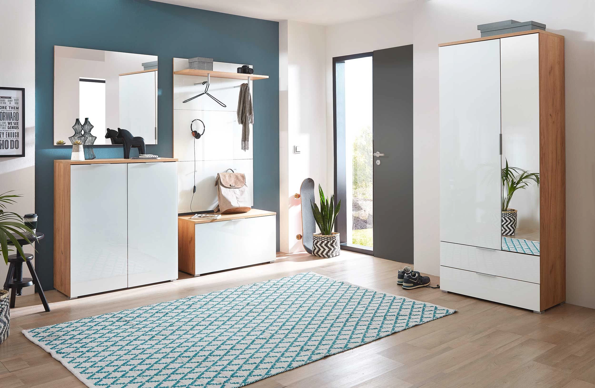 Kapstokpaneel Tille H144 X B89cm - Wit/eik - Afbeelding 2