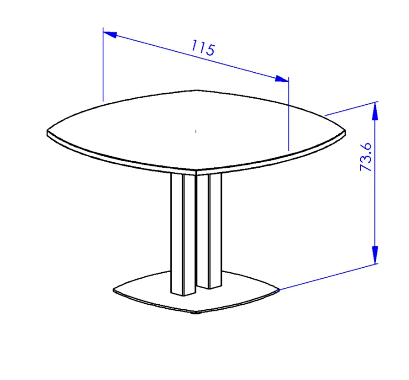 Tafel Ulta 115cm - Antraciet/eik - Afbeelding 2