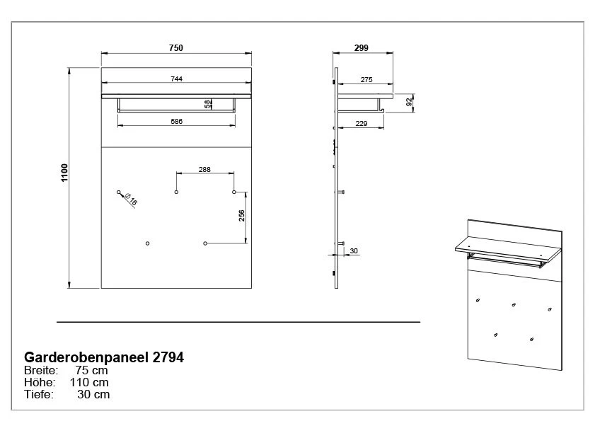 Kapstok Frodo - Eik - Afbeelding 5