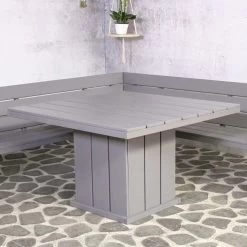 Tuintafel Brest Vierkant 118x118cm - Grijs