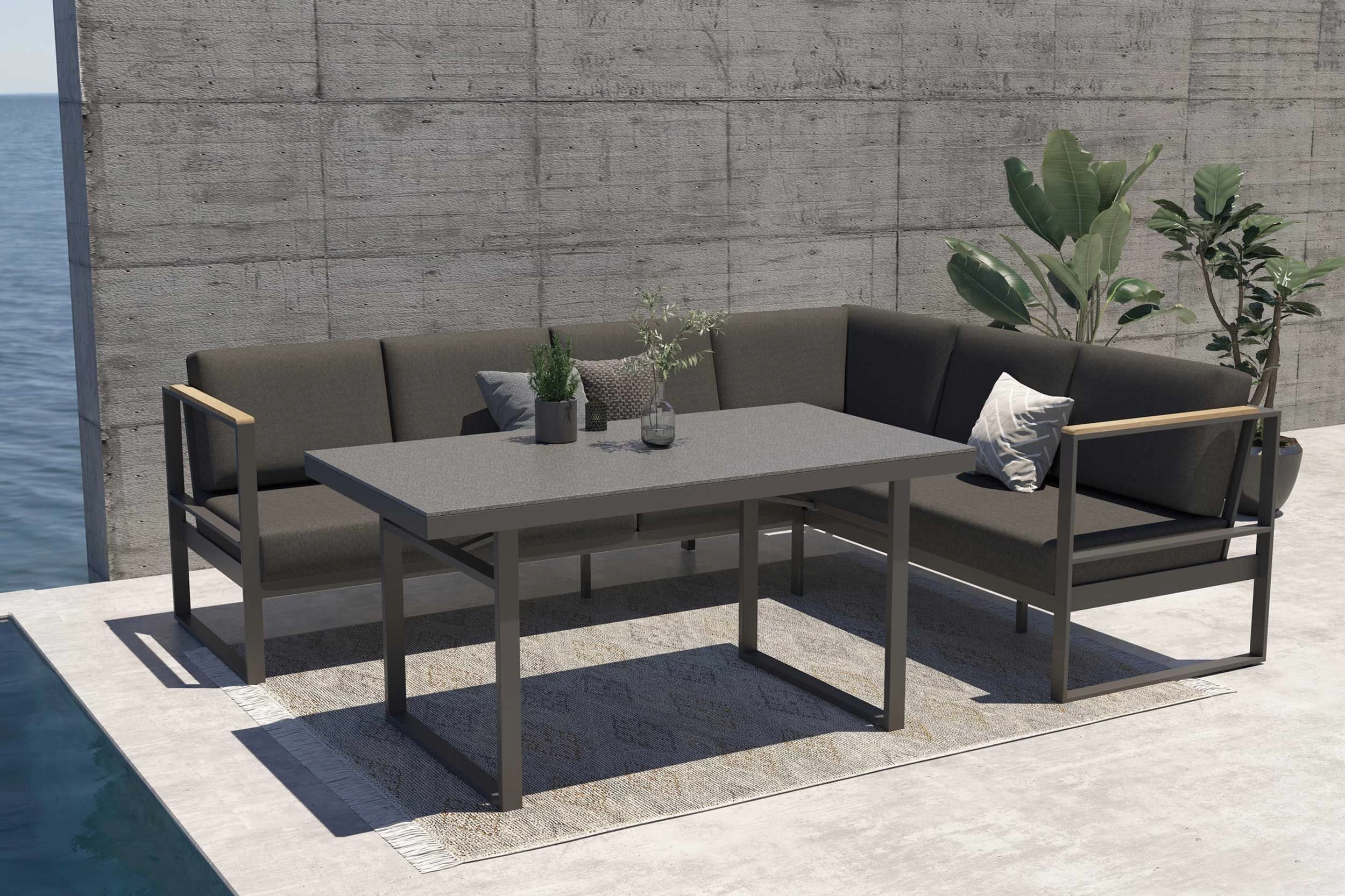 Tuintafel Montenegro 150x80cm - Antraciet - Afbeelding 2