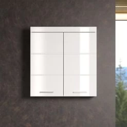 Wandkast Amanda | 73 X 23 X 77 Cm | High Glossy White | Veelzijdig