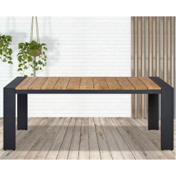 Tuintafel Killian 240x100 Cm - Zwart/teakhout