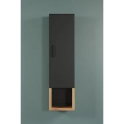 Wandkast Synnax | 35 X 28 X 133 Cm | Anthracite Oak