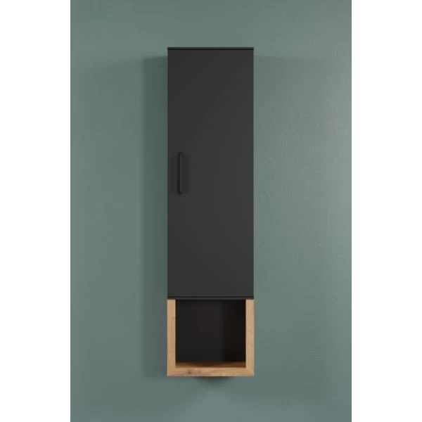 Wandkast Synnax | 35 X 28 X 133 Cm | Anthracite Oak