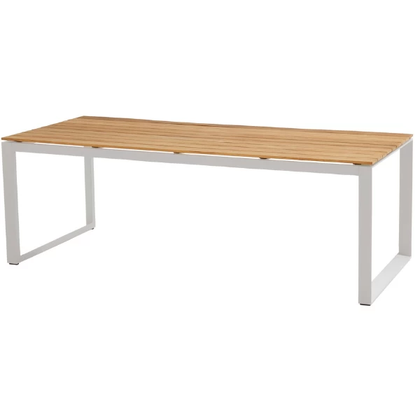 Tuintafel Herbert 220x95cm - Wit/naturel