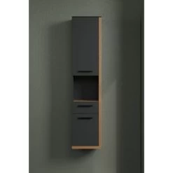Wandkast Synnax | 35 X 31 X 157 Cm | Anthracite Oak