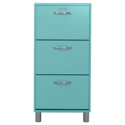 Schoenenkast Malibu | 58 X 24 X 121 Cm | 3 Lades | Laguneblauw