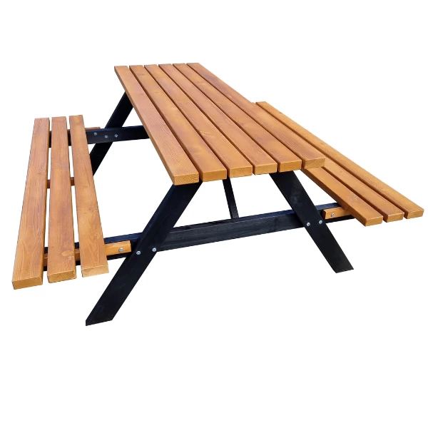 Picknicktafel Jacky Met Inklapbare Zittingen 180 Cm - Grenen/zwart - Afbeelding 6