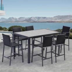 Bartafel Veere 155x95 Cm - Zwart/keramiek