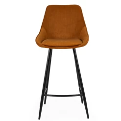 Barstoel Alexia Ribfluweel - Oranjegeel