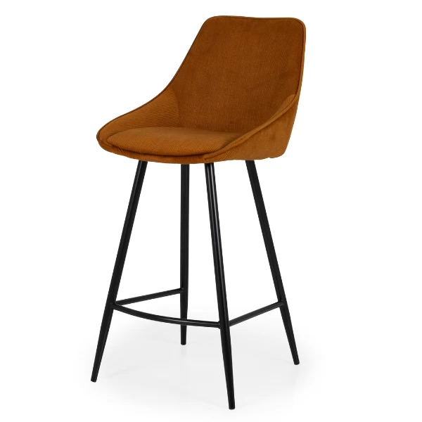 Barstoel Alexia Ribfluweel - Oranjegeel - Afbeelding 4