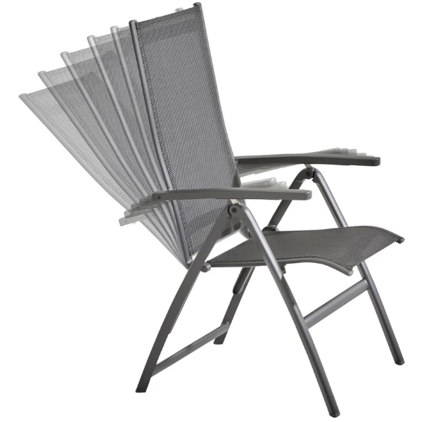 Tuinstoel Cady Aluminium Verstelbaar - Antraciet - Afbeelding 4