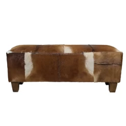 Decoratieve Bank Bangku - Geitenhuid/teck