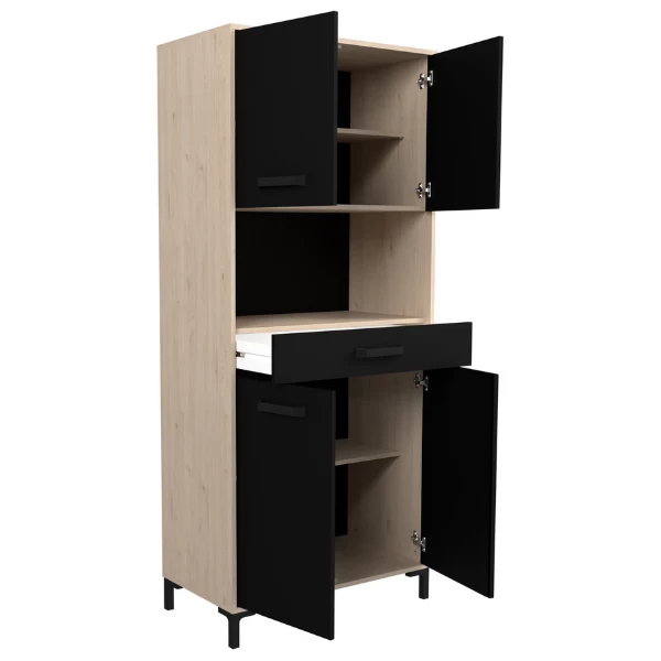 Buffetkast Felicity 80cm, 4 Deuren & 1 Lade - Naturel/zwart - Afbeelding 7