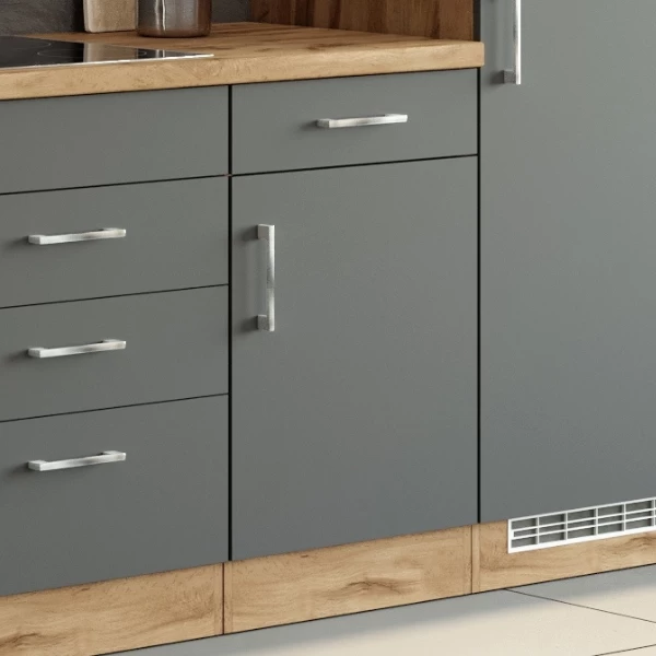 Keukenkast Sorrella 50cm 1 Deur & 1 Lade - Antraciet/eik