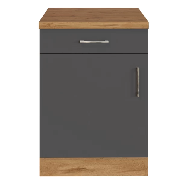 Keukenkast Sorrella 50cm 1 Deur & 1 Lade - Antraciet/eik - Afbeelding 12