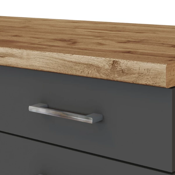 Keukenkast Sorrella 50cm 1 Deur & 1 Lade - Antraciet/eik - Afbeelding 6