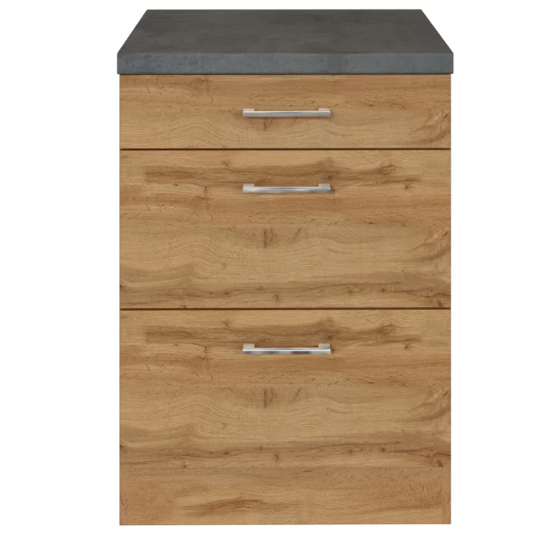 Keukenkast Sorrella 50cm 3 Lades - Eik/beton - Afbeelding 7