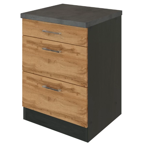 Keukenkast Sorrella 50cm 3 Lades - Eik/grafiet - Afbeelding 8