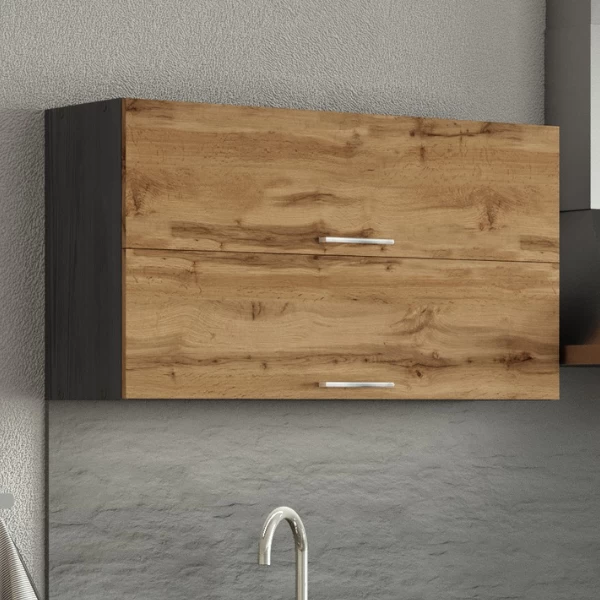 Keukenhangkast Sorrella 100cm Met 2 Opklapdeuren - Eik/grafiet