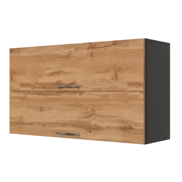 Keukenhangkast Sorrella 100cm Met 2 Opklapdeuren - Eik/grafiet - Afbeelding 9