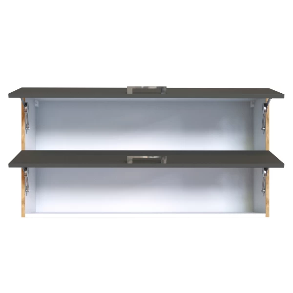 Keukenhangkast Sorrella 110cm Met 2 Opklapdeuren - Antraciet/eik - Afbeelding 7